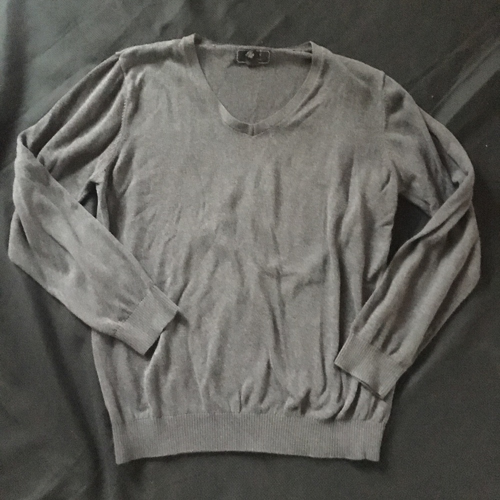 Forever 21 Men Gray V-neck Sweater Large